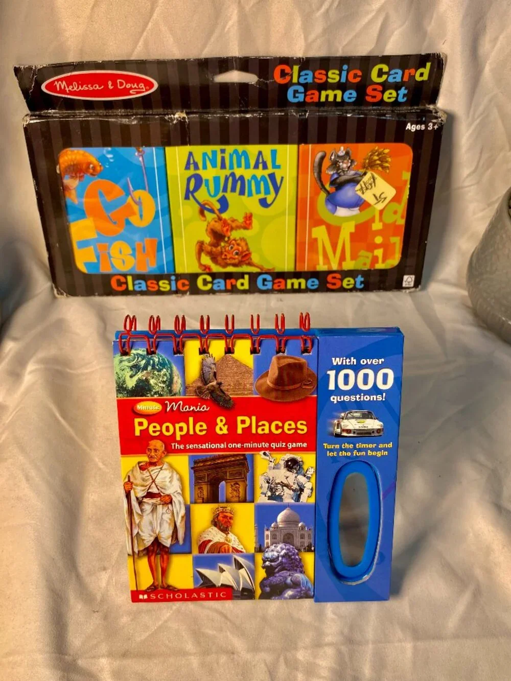 Melissa & Doug Classic Card Game Set & Scholastic Minute Mania People & Places G